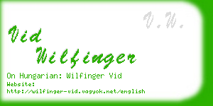 vid wilfinger business card